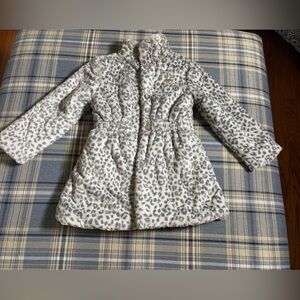 Juicy Couture Girl’s Snow Leopard Print Faux Fur Jacket
